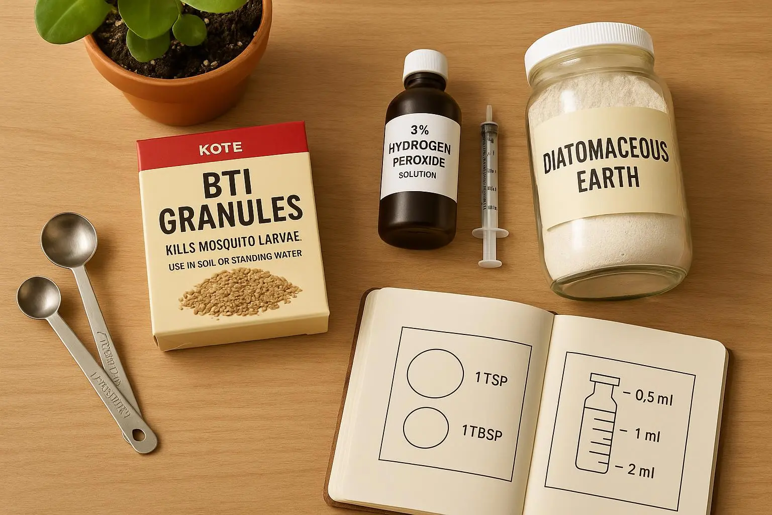 BTI vs Hydrogen Peroxide vs Diatomaceous Earth: Exact Dosages & Decision Flow for Homes